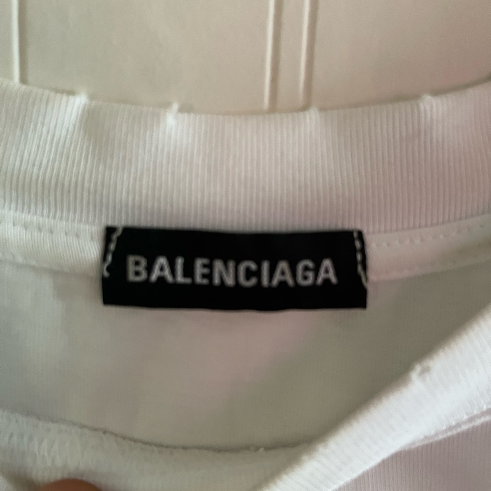 Balenciaga White Tee with Pink Accents - Picture 3 of 8